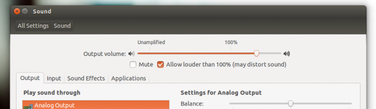 Ubuntu 14.04 Sound Past 100
