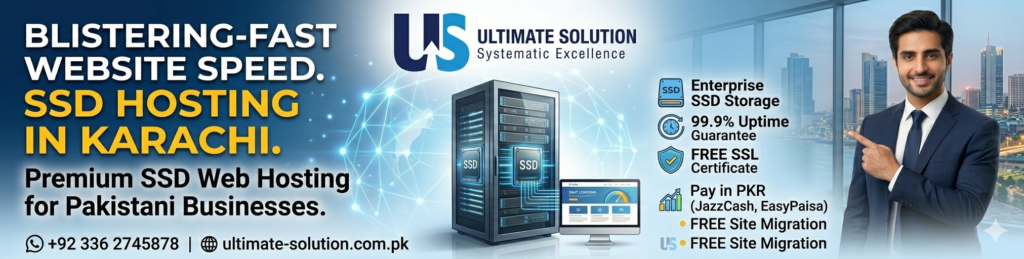 Promotional banner for SSD web hosting